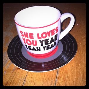 “She loves you” Beatles mug and plate set